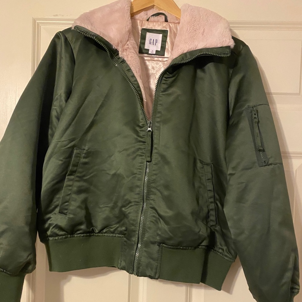 Gap green bomber jacket